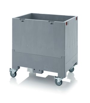 Klappbare Großladungsträger GLT 86/83RB in silbergrau (RAL 7001), 800 × 600 mm