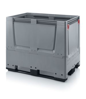 Klappbare Big Box geschlossen KLG 1208K in silbergrau (RAL 7001), 1200 × 800 mm