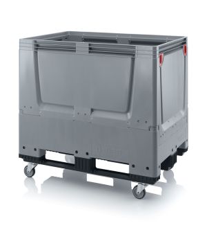 Klappbare Big Box geschlossen KLG 1208KR in silbergrau (RAL 7001), 1200 × 800 mm