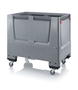 Klappbare Big Box geschlossen KLG 1208R in silbergrau (RAL 7001), 1200 × 800 mm