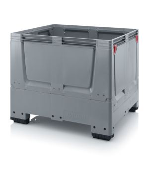 Klappbare Big Box geschlossen KLG 1210 in silbergrau (RAL 7001), 1200 × 1000 mm