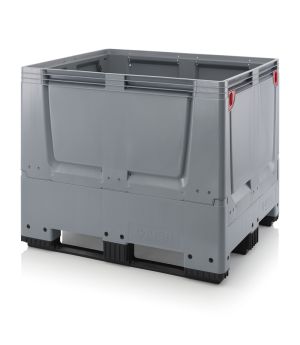 Klappbare Big Box geschlossen KLG 1210K in silbergrau (RAL 7001), 1200 × 1000 mm