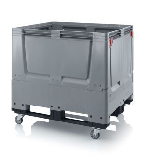 Klappbare Big Box geschlossen KLG 1210KR in silbergrau (RAL 7001), 1200 × 1000 mm