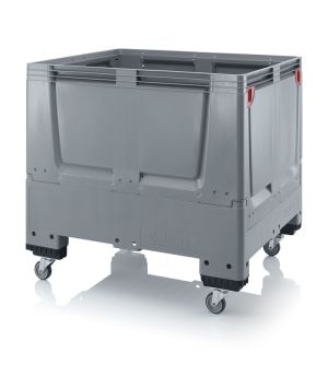Klappbare Big Box geschlossen KLG 1210R in silbergrau (RAL 7001), 1200 × 1000 mm