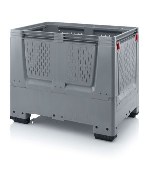 Klappbare Big Box mit Lüftungsschlitzen KLO 1208 in silbergrau (RAL 7001), 1200 × 800 mm
