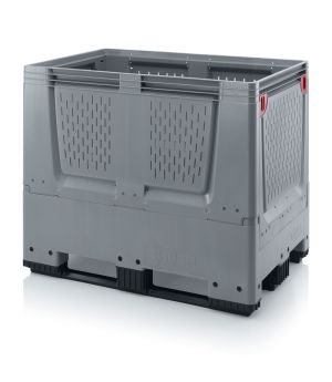 Klappbare Big Box mit Lüftungsschlitzen KLO 1208K in silbergrau (RAL 7001), 1200 × 800 mm
