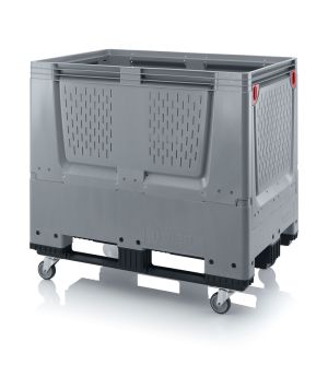 Klappbare Big Box mit Lüftungsschlitzen KLO 1208KR in silbergrau (RAL 7001), 1200 × 800 mm