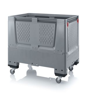 Klappbare Big Box mit Lüftungsschlitzen KLO 1208R in silbergrau (RAL 7001), 1200 × 800 mm