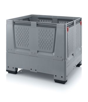 Klappbare Big Box mit Lüftungsschlitzen KLO 1210 in silbergrau (RAL 7001), 1200 × 1000 mm