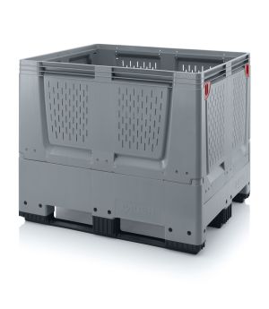 Klappbare Big Box mit Lüftungsschlitzen KLO 1210K in silbergrau (RAL 7001), 1200 × 1000 mm