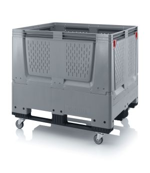Klappbare Big Box mit Lüftungsschlitzen KLO 1210KR in silbergrau (RAL 7001), 1200 × 1000 mm