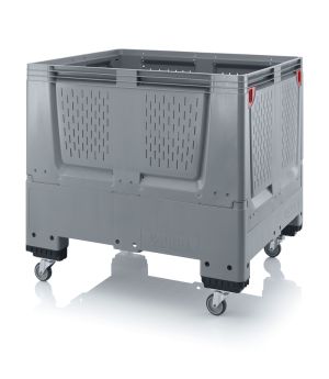 Klappbare Big Box mit Lüftungsschlitzen KLO 1210R in silbergrau (RAL 7001), 1200 × 1000 mm