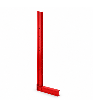 Kragarmregal-Ständer K 6000 doppelseitig, IPE 220, Höhe 3500 mm, Ausladung 750 mm – RAL 3000 Feuerrot