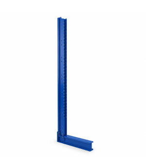 Kragarmregal-Ständer K 6000 einseitig, IPE 180, Höhe 4000 mm, Ausladung 2000 mm – RAL 5010 Enzianblau
