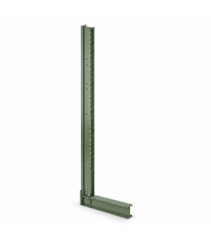 Kragarmregal-Ständer K 3000 doppelseitig, IPE 160, Höhe 3500 mm, Ausladung 800 mm – RAL 6011 Resedagrün