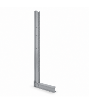 Kragarmregal-Ständer K 6000 einseitig, IPE 220, Höhe 2500 mm, Ausladung 1500 mm – RAL 7001 Silbergrau