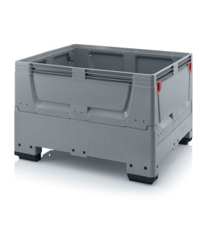 Klappbare Big Box geschlossen KSG 1210 in silbergrau (RAL 7001), 1200 × 1000 mm