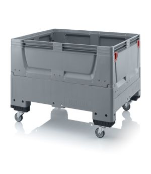 Klappbare Big Box geschlossen KSG 1210R in silbergrau (RAL 7001), 1200 × 1000 mm