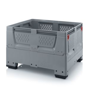 Klappbare Big Box mit Lüftungsschlitzen KSO 1210 in silbergrau (RAL 7001), 1200 × 1000 mm
