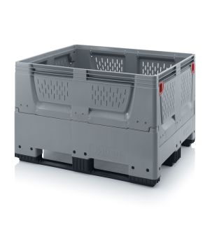 Klappbare Big Box mit Lüftungsschlitzen KSO 1210K in silbergrau (RAL 7001), 1200 × 1000 mm