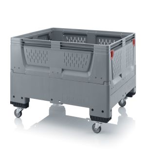 Klappbare Big Box mit Lüftungsschlitzen KSO 1210R in silbergrau (RAL 7001), 1200 × 1000 mm