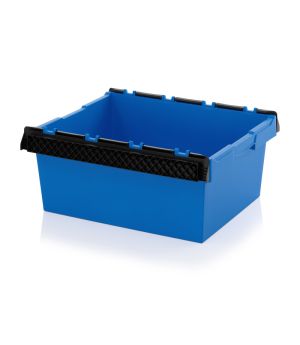 Mehrwegbehälter mit Stapelbügel MBB 8632 in himmelblau (RAL 5015), 800 × 600 mm