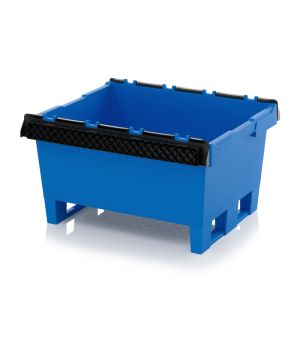 Mehrwegbehälter mit Stapelbügel MBB 8632K in himmelblau (RAL 5015), 800 × 600 mm