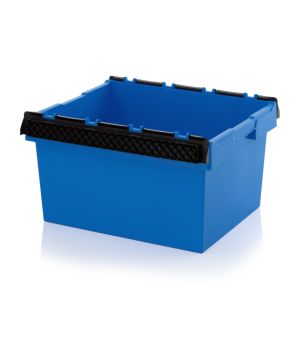 Mehrwegbehälter mit Stapelbügel MBB 8642 in himmelblau (RAL 5015), 800 × 600 mm