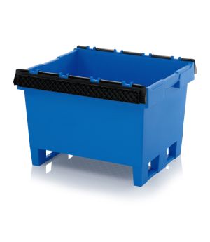 Mehrwegbehälter mit Stapelbügel MBB 8642K in himmelblau (RAL 5015), 800 × 600 mm
