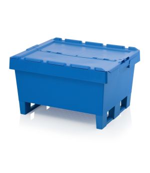 Mehrwegbehälter mit Deckel MBD 8632K in himmelblau (RAL 5015), 800 × 600 mm