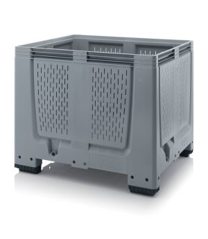 Big Box mit Lüftungsschlitzen MBO 1210 in silbergrau (RAL 7001), 1200 × 1000 mm