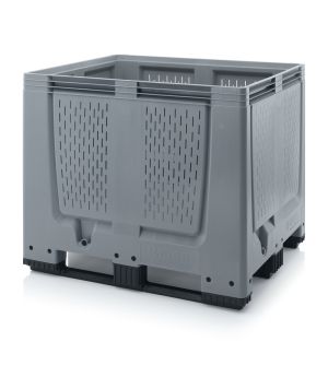 Big Box mit Lüftungsschlitzen MBO 1210K in silbergrau (RAL 7001), 1200 × 1000 mm