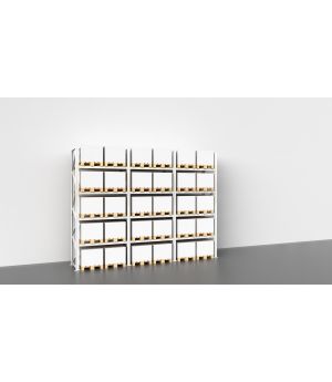 Palettenregal für Außen, Feuerverzinkt, Einfachregal, 3 Felder á 1.825 mm - 4.500x5.875x1.100 mm (HxBxT), 5 Lagerebenen, 2.000 kg Fachlast