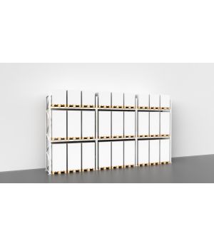 Palettenregal für Außen, Feuerverzinkt, Einfachregal, 3 Felder á 2.700 mm - 4.500x8.500x1.100 mm (HxBxT), 3 Lagerebenen, 3.000 kg Fachlast