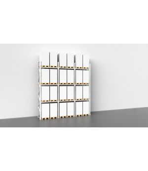 Palettenregal für Außen, Feuerverzinkt, Einfachregal, 3 Felder á 1.825 mm - 6.000x5.875x1.100 mm (HxBxT), 4 Lagerebenen, 2.000 kg Fachlast