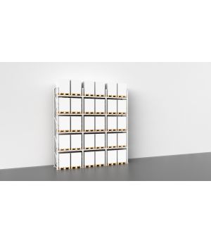 Palettenregal für Außen, Feuerverzinkt, Einfachregal, 3 Felder á 1.825 mm - 6.000x5.875x1.100 mm (HxBxT), 5 Lagerebenen, 2.000 kg Fachlast