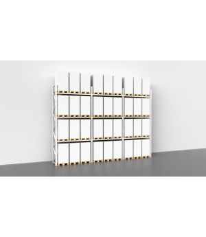 Palettenregal für Außen, Feuerverzinkt, Einfachregal, 3 Felder á 2.700 mm - 6.000x8.500x1.100 mm (HxBxT), 4 Lagerebenen, 3.000 kg Fachlast