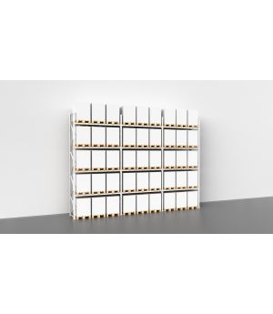 Palettenregal für Außen, Feuerverzinkt, Einfachregal, 3 Felder á 2.700 mm - 6.000x8.500x1.100 mm (HxBxT), 5 Lagerebenen, 3.000 kg Fachlast