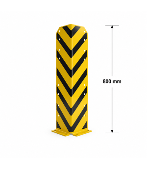 Rammschutzecke für Palettenregal gelb/schwarz mit 4 Schraubankern, Höhe 800 mm