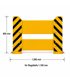 Rammschutzwand für Einfachregal, 1.100 mm Regaltiefe, 800 mm Höhe