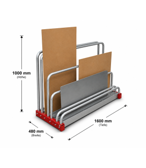 Reststück-Regal 1000x480x1600 mm | 5 Fächer | 500 kg