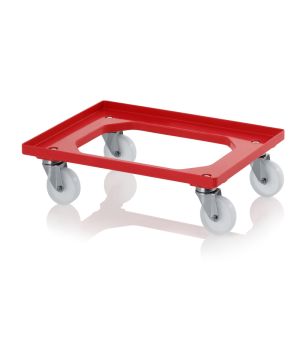 Transportroller Kompakt mit Polyamid-Rädern RO 64 PAX-3020 in verkehrsrot (RAL 3020), 616 × 416 mm