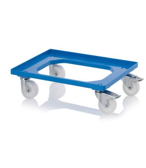 Transportroller Kompakt mit Polyamid-Rädern RO 64 PAX FE-5015 in himmelblau (RAL 5015), 616 × 416 mm