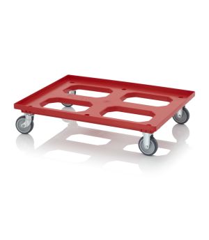 Transportroller Maxi HD mit Gummirädern RO 86.4 HD GU BO-3020 in verkehrsrot (RAL 3020), 817 × 617 mm