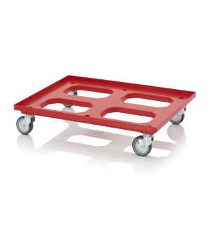 Transportroller Maxi HD mit Gummirädern RO 86.4 HD GU FA-3020 in verkehrsrot (RAL 3020), 817 × 617 mm