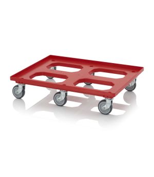 Transportroller Maxi HD mit Gummirädern RO 86.6 HD GU-3020 in verkehrsrot (RAL 3020), 817 × 617 mm