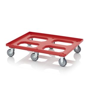 Transportroller Maxi HD mit Gummirädern RO 86.6 HD GU BO-3020 in verkehrsrot (RAL 3020), 817 × 617 mm