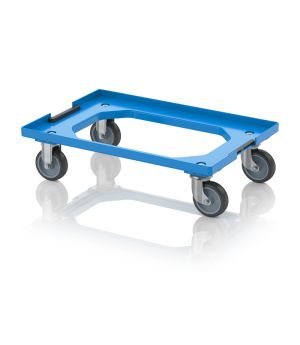 Transportroller Kompakt mit Verknüpfungssystem und Gummirädern RO V 64 GU BO-5015 in himmelblau (RAL 5015), 616 × 416 mm