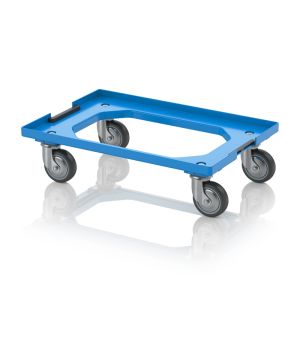 Transportroller Kompakt mit Verknüpfungssystem und Gummirädern RO V 64 GU FA-5015 in himmelblau (RAL 5015), 616 × 416 mm
