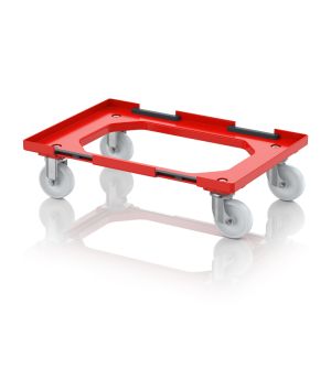 Transportroller Kompakt mit Verknüpfungssystem und Polyamid-Rädern RO V 64 PA BO.L-3020 in verkehrsrot (RAL 3020), 616 ×